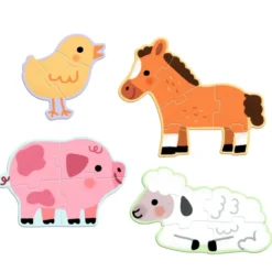 Primo Puzzle - À la ferme - 3, 4, 5 et 6 Pièces