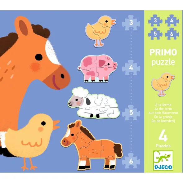 Primo Puzzle - À la ferme - 3, 4, 5 et 6 Pièces