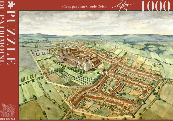 Puzzle - Abbaye de Cluny par Jean-Claude Golvin - 1000 pièces