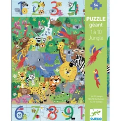 Puzzle Geant - 1 à 10 Jungle - 54 Pièces