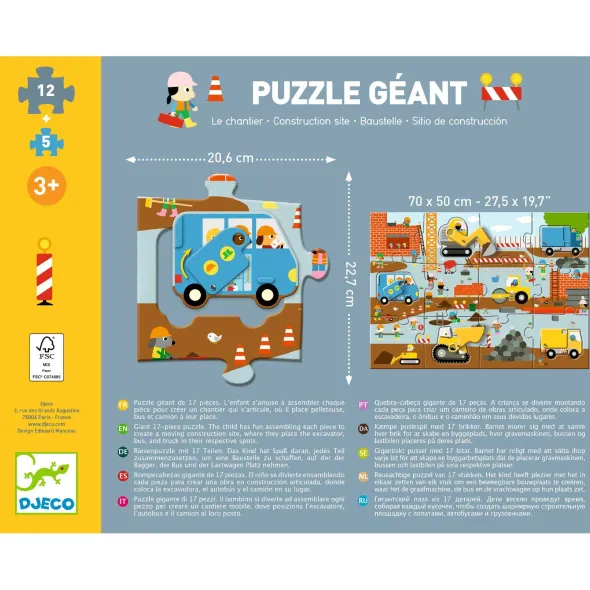 Puzzle Geant - Le Chantier - 12pcs +5pcs