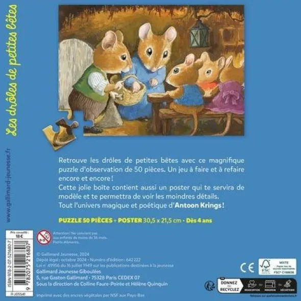 Puzzle Les Drôles de Petites Bêtes - Théo le mulot