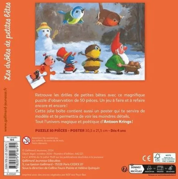 Puzzle - Les Drôles de Petites Bêtes - Benjamin le lutin de Noël