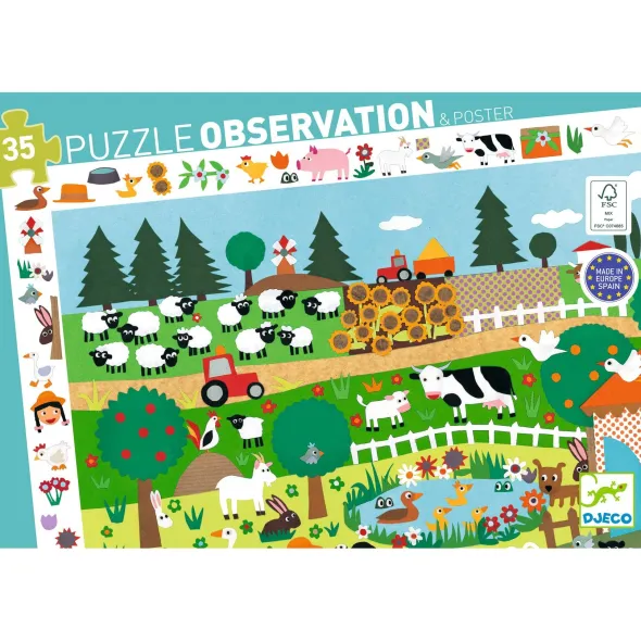 Puzzle Observation - La Ferme - 35 Pièces
