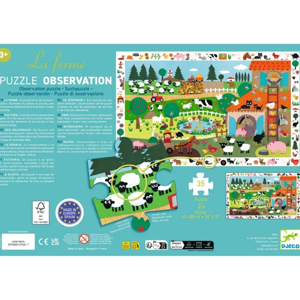 Puzzle Observation - La Ferme - 35 Pièces