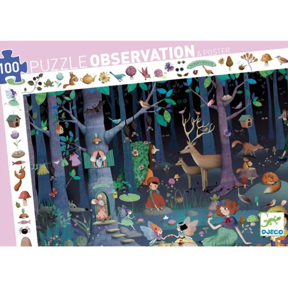 Puzzle Observation - La Forêt Enchantée : 100 pièces