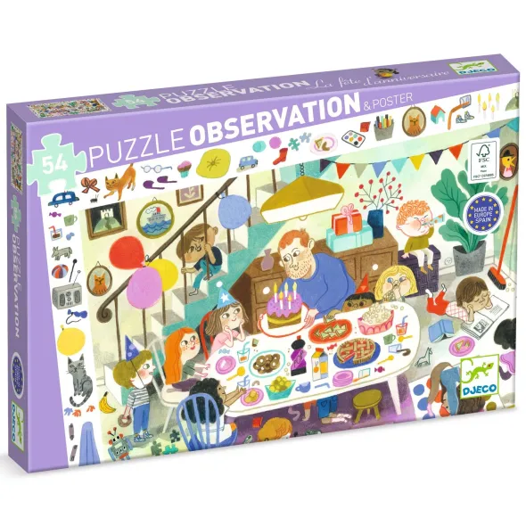 Puzzle Observation - La Fête d'Anniversaire - 54 Pièces