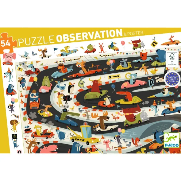 Puzzle Observation : Rallye Automobile – 54 Pièces