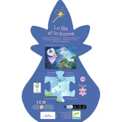 Puzzle Silhouette - La Fée et la Licorne - 36 Pièces
