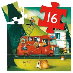 Puzzle Silhouette - Le Camion de Pompier - 16 Pièces