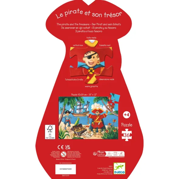 Puzzle Silhouette - Le Pirate et son Trésor - 36 Pièces