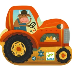 Puzzle Silhouette - Le Tracteur - 16 Pièces