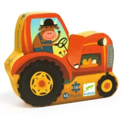 Puzzle Silhouette - Le Tracteur - 16 Pièces