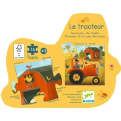 Puzzle Silhouette - Le Tracteur - 16 Pièces