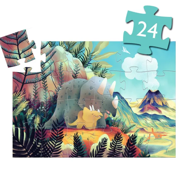 Puzzle silhouette - Téo le Dino - 24 Pièces