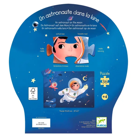 Puzzle Silhouette - Un Astronaute dans la Lune - 36 Pièces