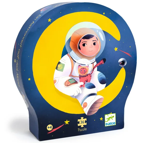 Puzzle Silhouette - Un Astronaute dans la Lune - 36 Pièces