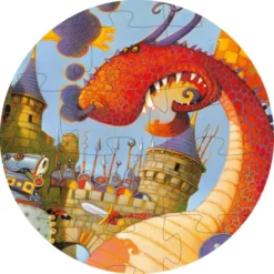 Puzzle Silhouette - Vaillant et les Dragons - 54 Pièces