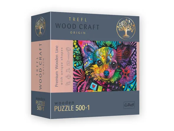 Puzzle Wood Craft - Colorful Puppy - 500 Pièces