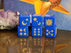 Set de 4 D6 – Lune et Soleil