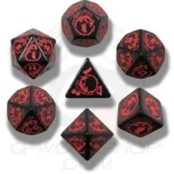 Set de Dés Dragon Noir et Rouge