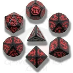 Set de Dés Dragon Noir et Rouge