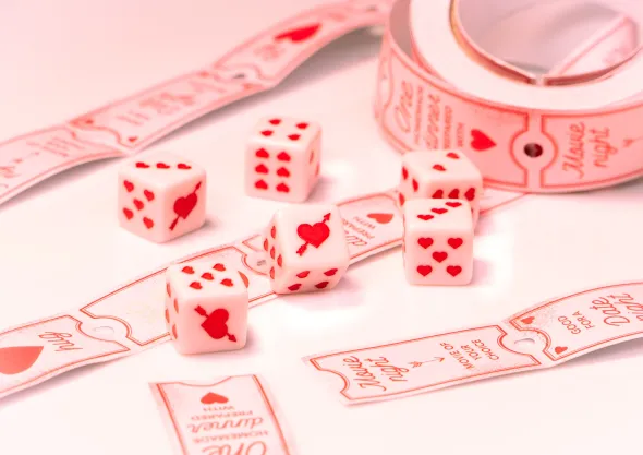Set de 4 dés D6 - Sweetheart