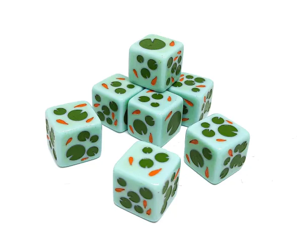 Set de 4 dés D6 - Thème étang