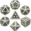 Set de Dés Elfiques Blancs et Noirs