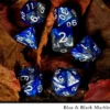 Set de dés en marbrés bleu et noir