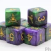 Set de 9 Dés 6 Faces Elder Dice: Purple and Green Masked Edition