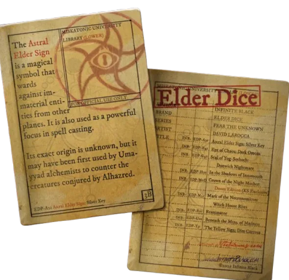 Set de 10 Dés JDR Elder Dice: Astral Elder Sign: Silver Key