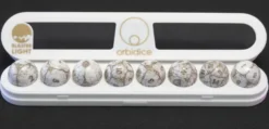 Set de 8 Dés JDR - Orbidice Royal Nox White & Gold