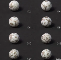 Set de 8 Dés JDR - Orbidice Royal Nox White & Gold