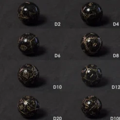 Set de 8 Dés JDR - Orbidice Royal Nox Black & Gold