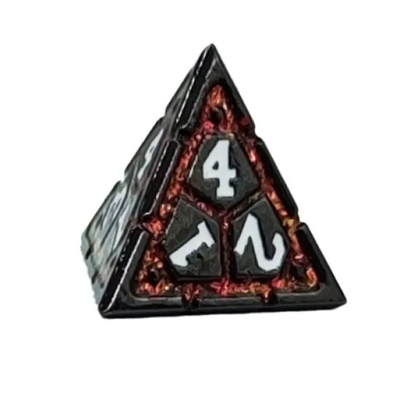 Set de 7 Dés JDR Répliquant : Forge - Noir et Rouge