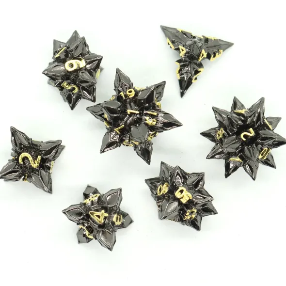 Set de 7 Dés JDR Répliquant - Étoiles Noires