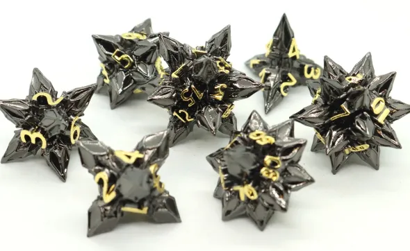 Set de 7 Dés JDR Répliquant - Étoiles Noires