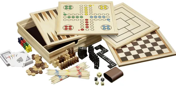 Set de Jeux de Société en Bois