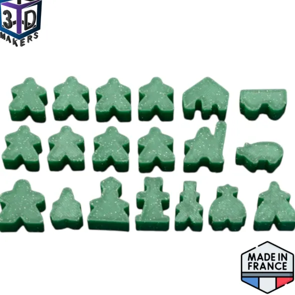 Set de 19 Meeples Joueur style Carcassonne