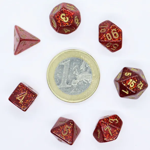 Set de 7 Mini Dés JDR Chessex : Glitter