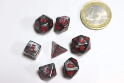 Set de 7 Mini Dés JDR Chessex Velvet Black / Red