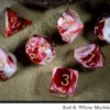 Set dés marbrés - rouge et blanc
