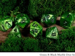 Set dés marbrés - vert et noir