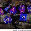 Set dés marbrés - violet et bleu marine