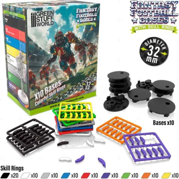 Socles Blood Bowl 32mm avec Anneaux de Compétence