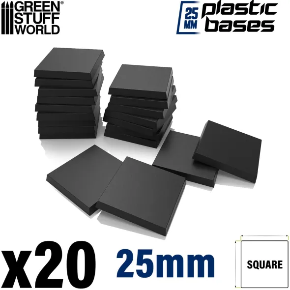 Socles Carrés 25mm en Plastique