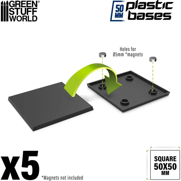 Socles Carrés 50mm en Plastique