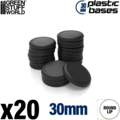Socles de Plastique Ronds 30mm - Bords Arrondis