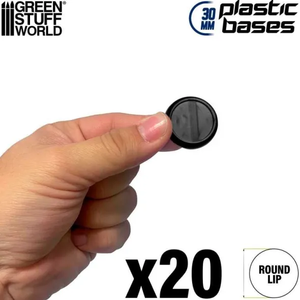 Socles de Plastique Ronds 30mm - Bords Arrondis